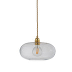 Novena Elburg Medium Pendant Light Clear Shade in Matt Gold