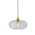 Novena Elburg Medium Pendant Light Clear Shade in Matt Gold