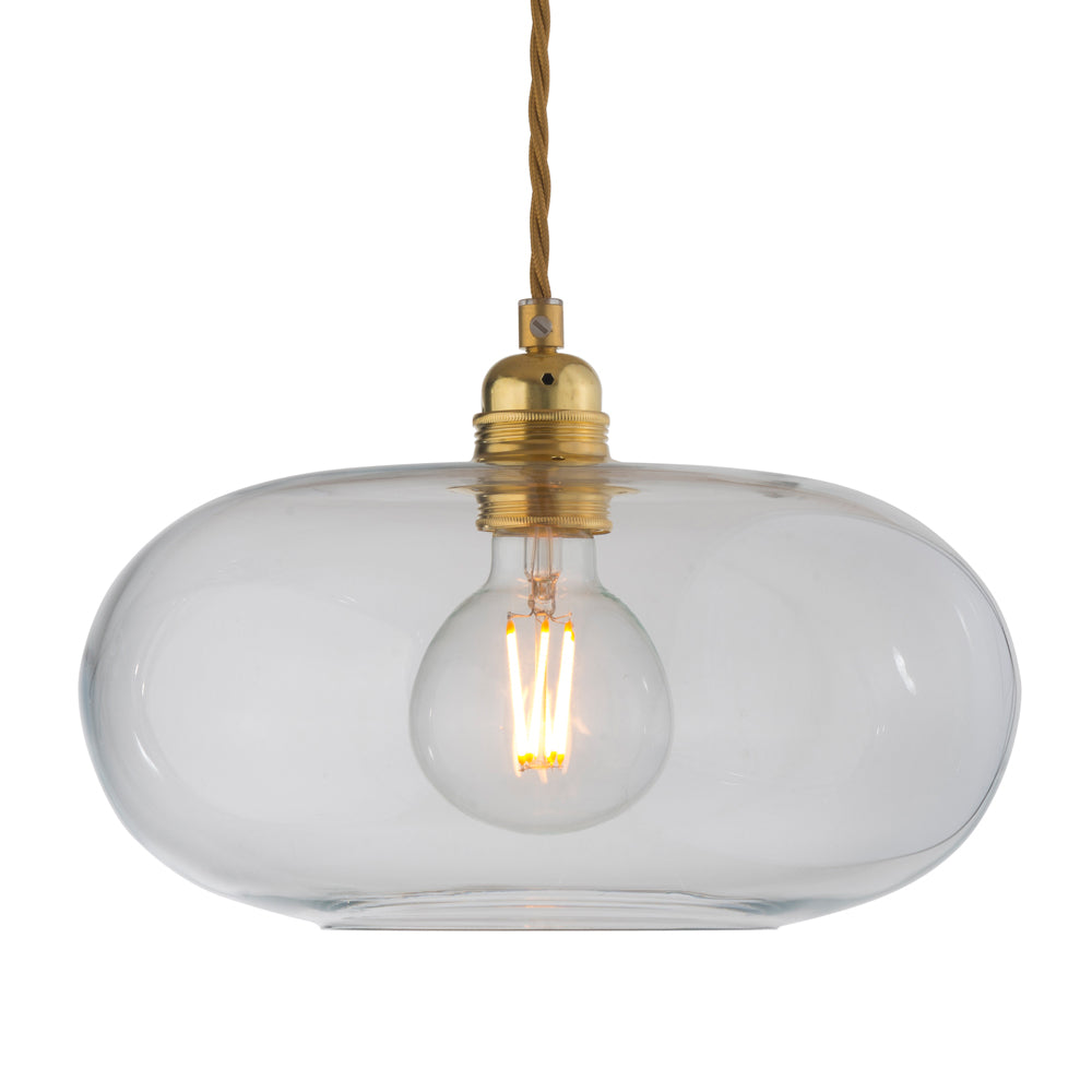 Novena Elburg Medium Pendant Light Clear Shade in Matt Gold