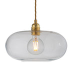 Novena Elburg Medium Pendant Light Clear Shade in Matt Gold