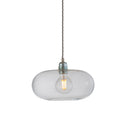 Novena Elburg Medium Pendant Light Matt Silver Clear Shade