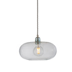 Novena Elburg Medium Pendant Light Matt Silver Clear Shade
