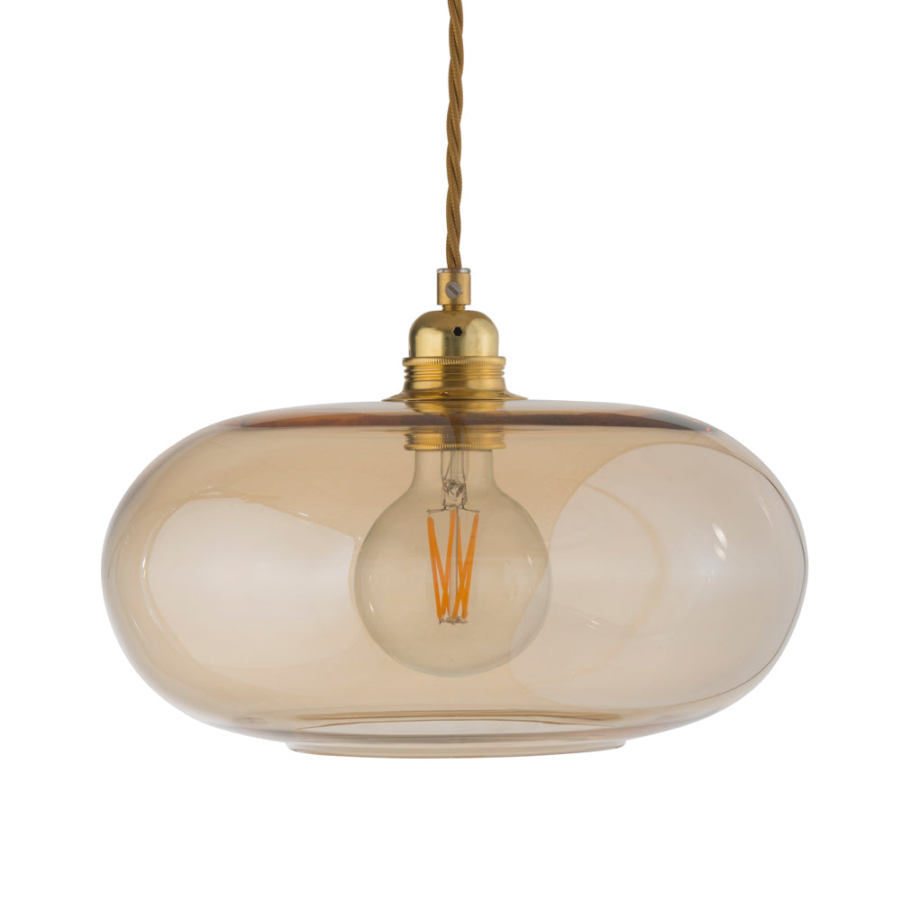 Novena Elburg Medium Pendant Light Golden Smoke Shade in Matt Gold