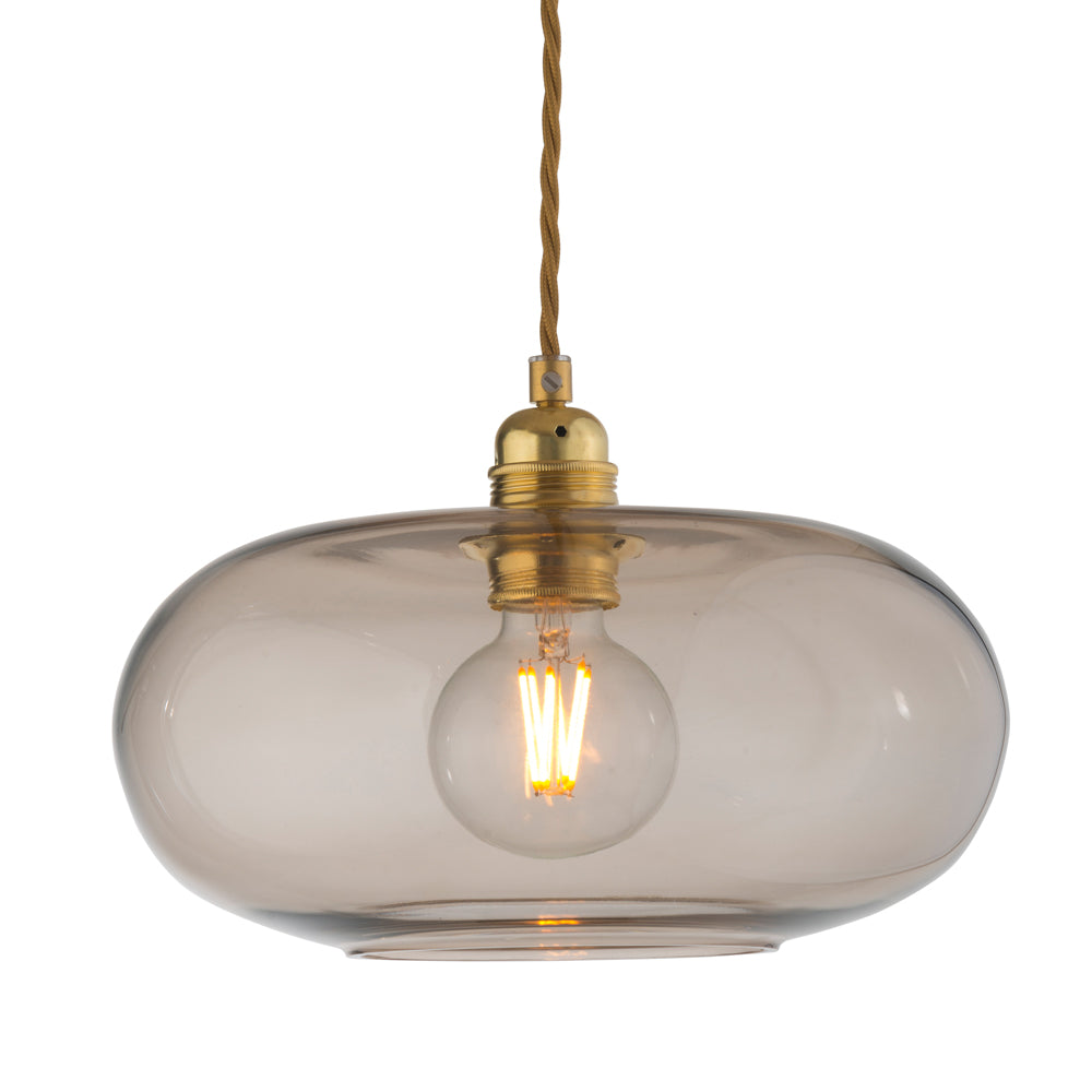 Novena Elburg Medium Pendant Light Matt Gold Chestnut Brown Shade