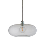 Novena Elburg Large Pendant Light Matt Silver Clear Shade