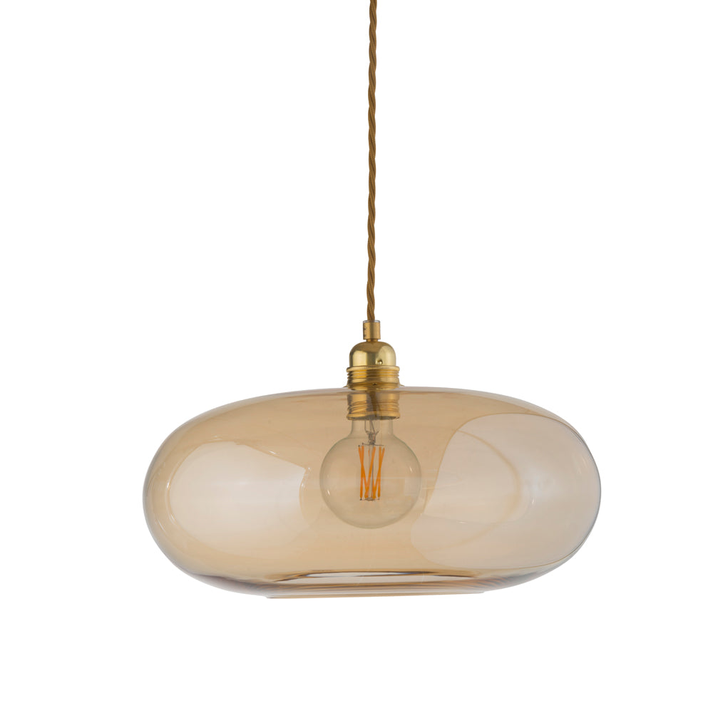 Novena Elburg Large Pendant Light Matt Gold Golden Smoke Shade