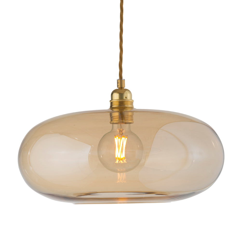 Novena Elburg Large Pendant Light Matt Gold Golden Smoke Shade