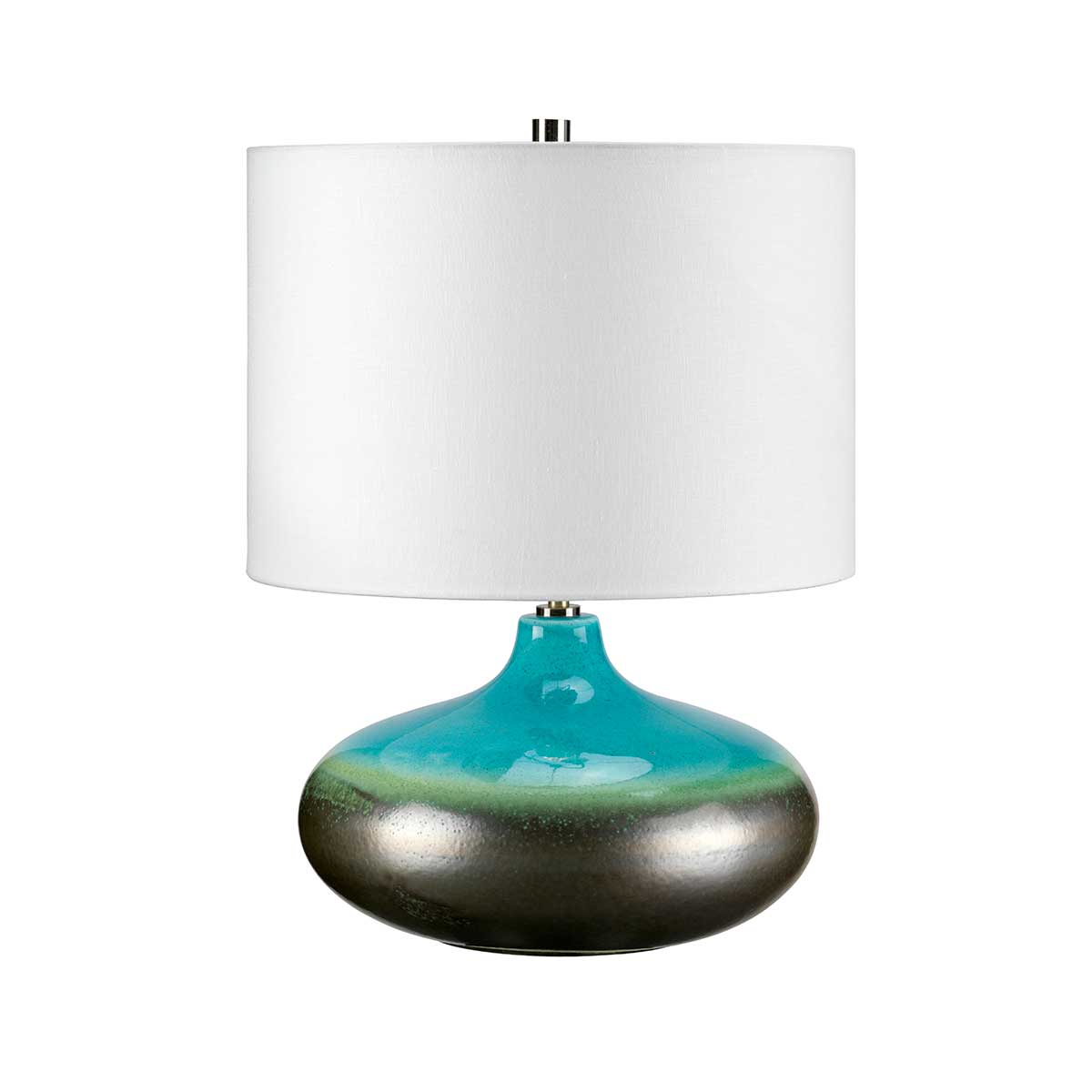 Elstead Luis Laguna Small Table Lamp in Turquoise and Silver