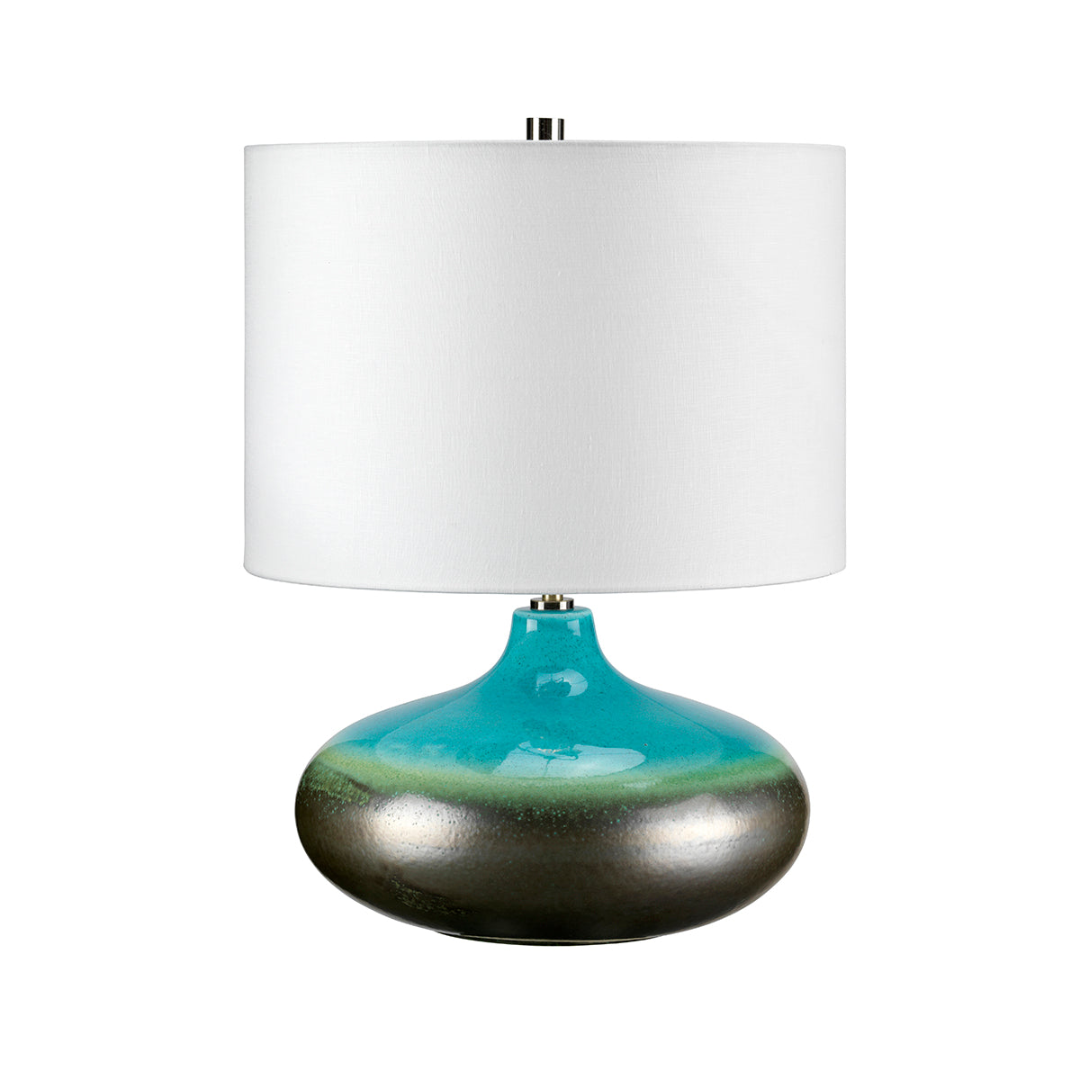 Elstead Luis Laguna Small Table Lamp in Turquoise and Silver