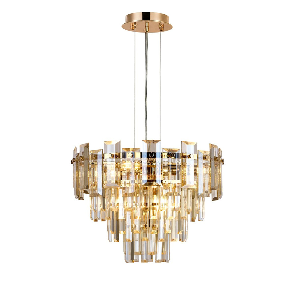 Regent Laure 6 Light 410mm Chandelier Pendant - French Gold / Champagne