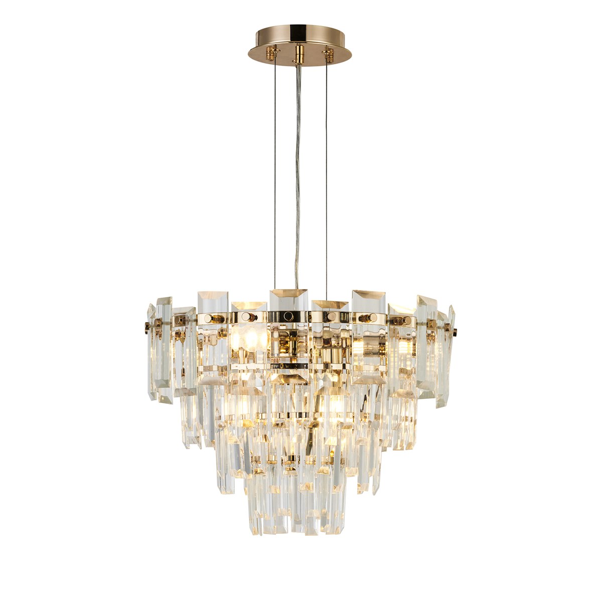 Regent Laure 6 Light 410mm Chandelier Pendant - French Gold / Clear
