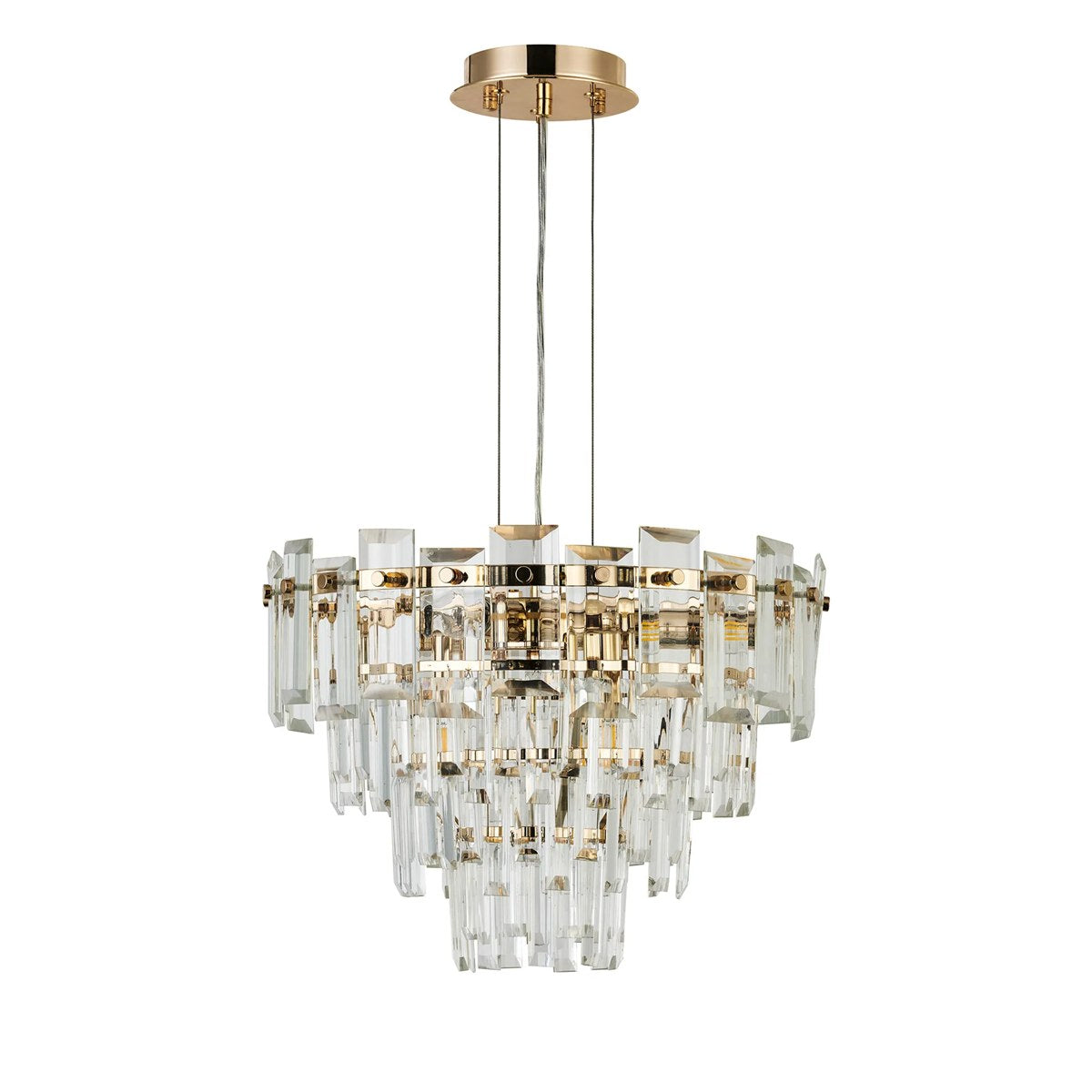 Regent Laure 6 Light 410mm Chandelier Pendant - French Gold / Clear