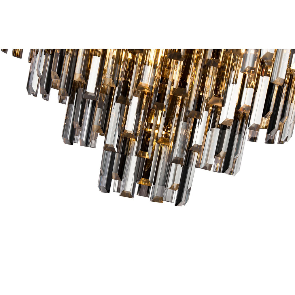 Regent Laure 6 Light 410mm Chandelier Pendant - French Gold / Smoke