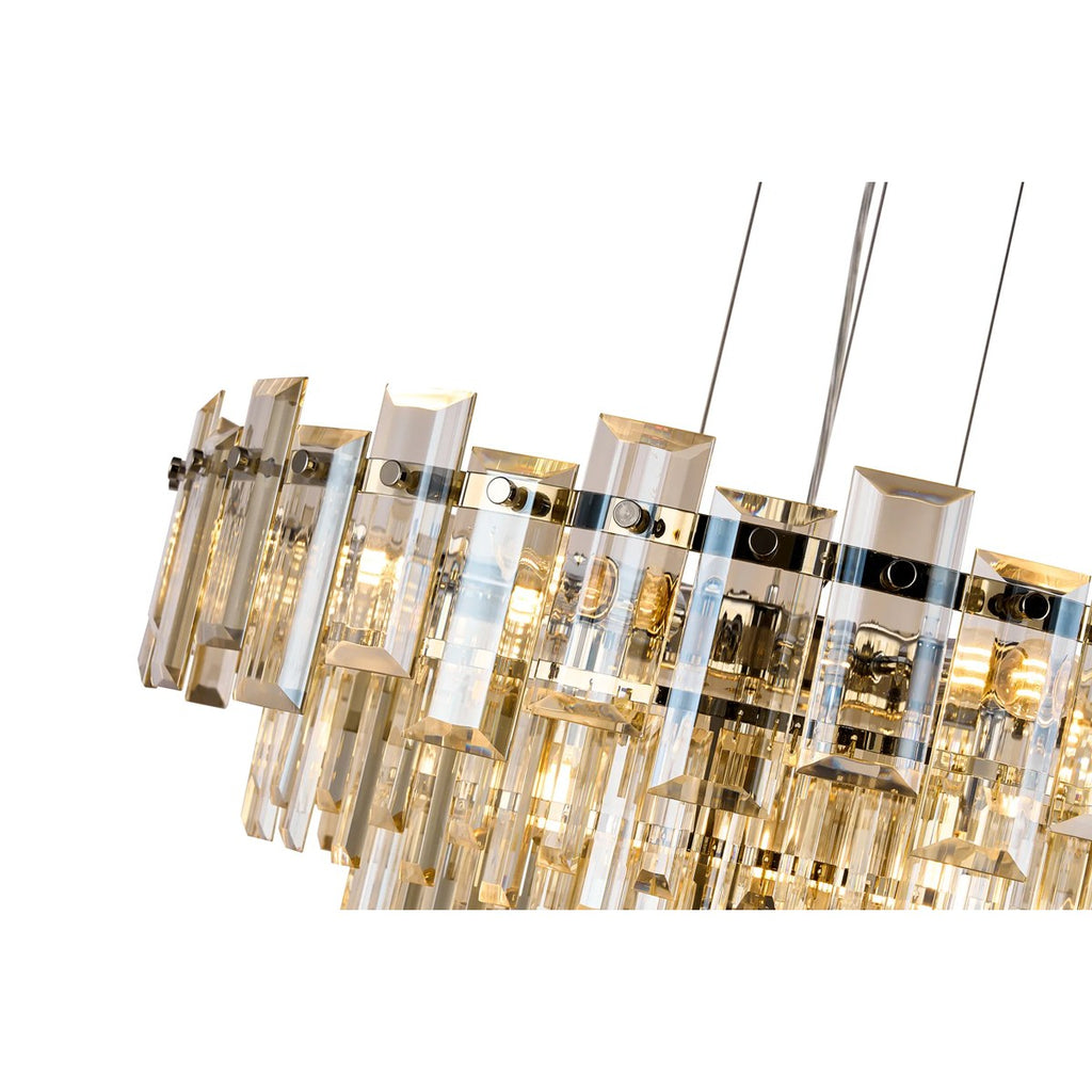 Regent Laure 6 Light 410mm Chandelier Pendant - Polished Nickel / Champagne