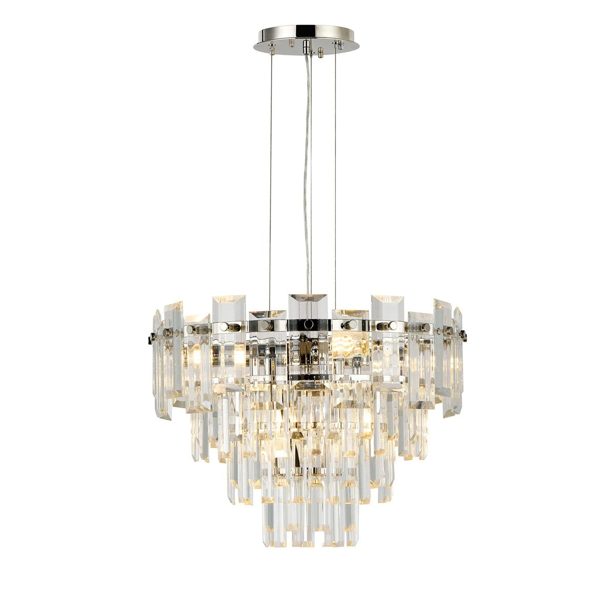 Regent Laure 6 Light 410mm Chandelier Pendant - Polished Nickel / Clear