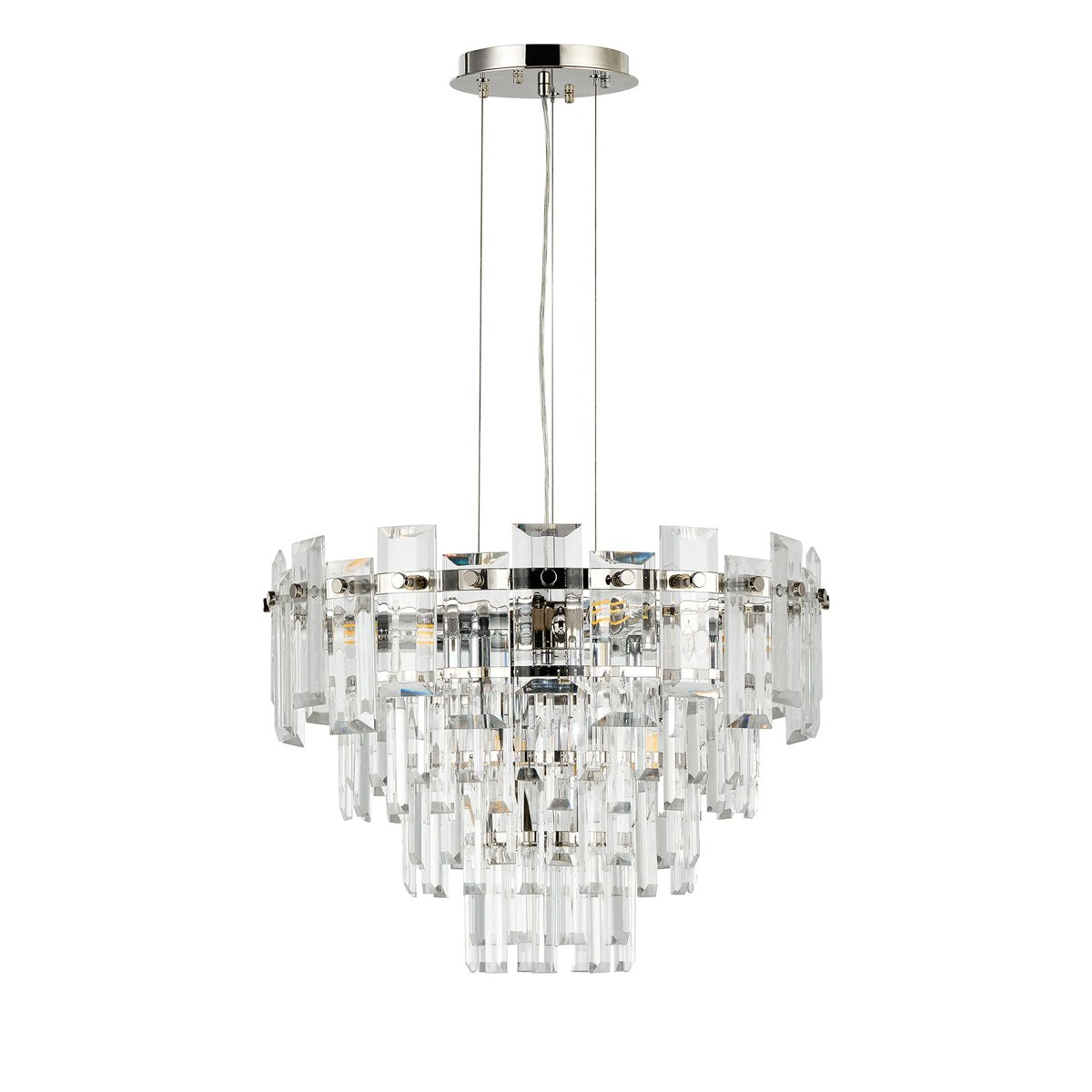 Regent Laure 6 Light 410mm Chandelier Pendant - Polished Nickel / Clear