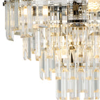 Regent Laure 6 Light 410mm Chandelier Pendant - Polished Nickel / Clear