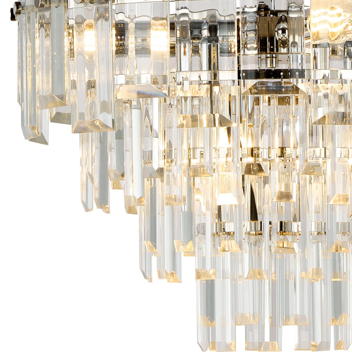 Regent Laure 6 Light 410mm Chandelier Pendant - Polished Nickel / Clear