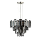 Regent Laure 6 Light 410mm Chandelier Pendant - Polished Nickel / Smoke