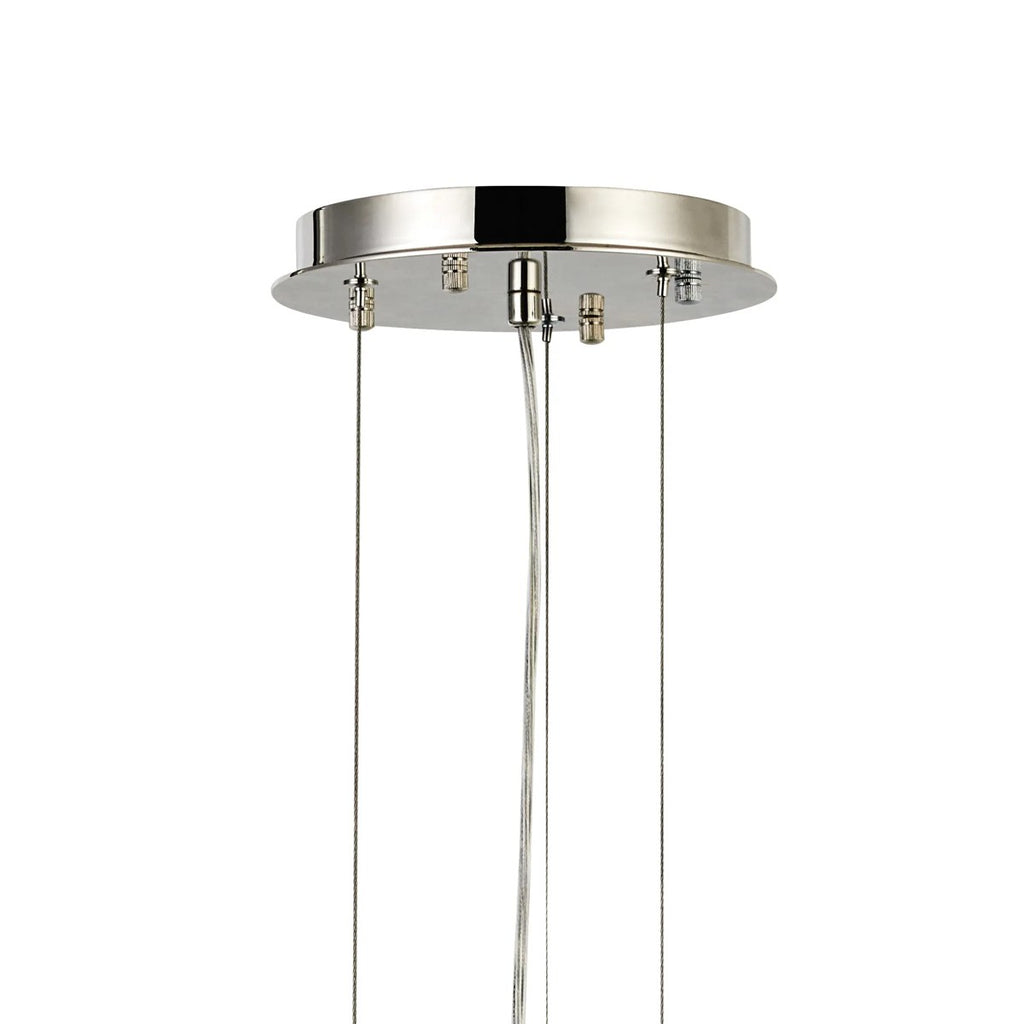 Regent Laure 6 Light 410mm Chandelier Pendant - Polished Nickel / Smoke