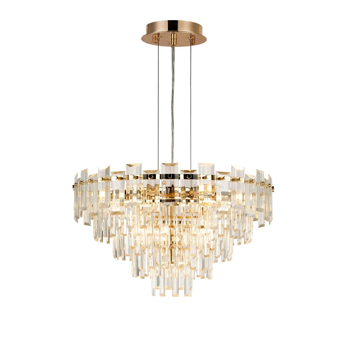 Regent Laure 10 Light 610mm Pendant Light - French Gold / Clear