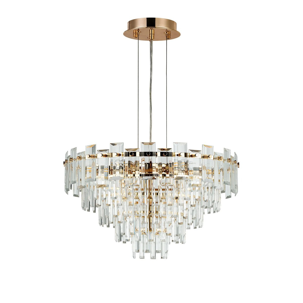 Regent Laure 10 Light 610mm Pendant Light - French Gold / Clear