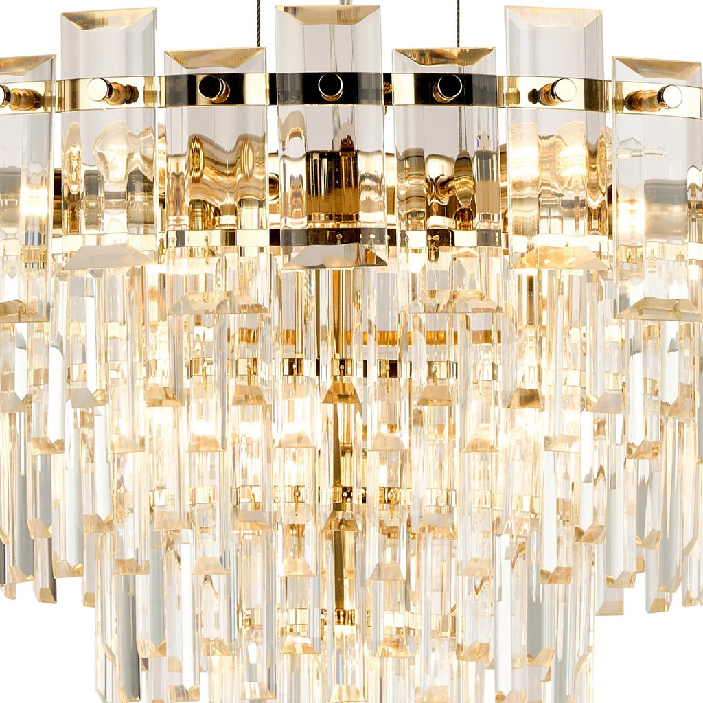 Regent Laure 10 Light 610mm Pendant Light - French Gold / Clear