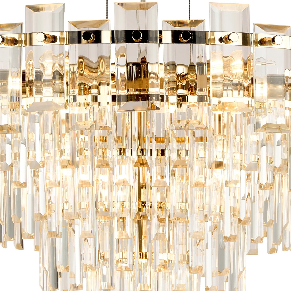 Regent Laure 10 Light 610mm Pendant Light - French Gold / Clear