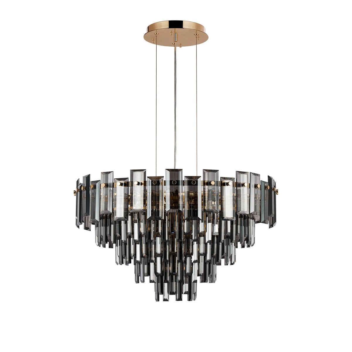 Regent Laure 10 Light 610mm Pendant Light - French Gold / Smoke