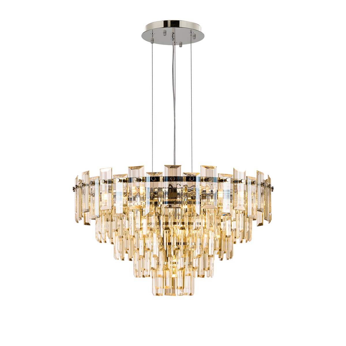 Regent Laure 10 Light 610mm Pendant Light - Polished Nickel / Champagne