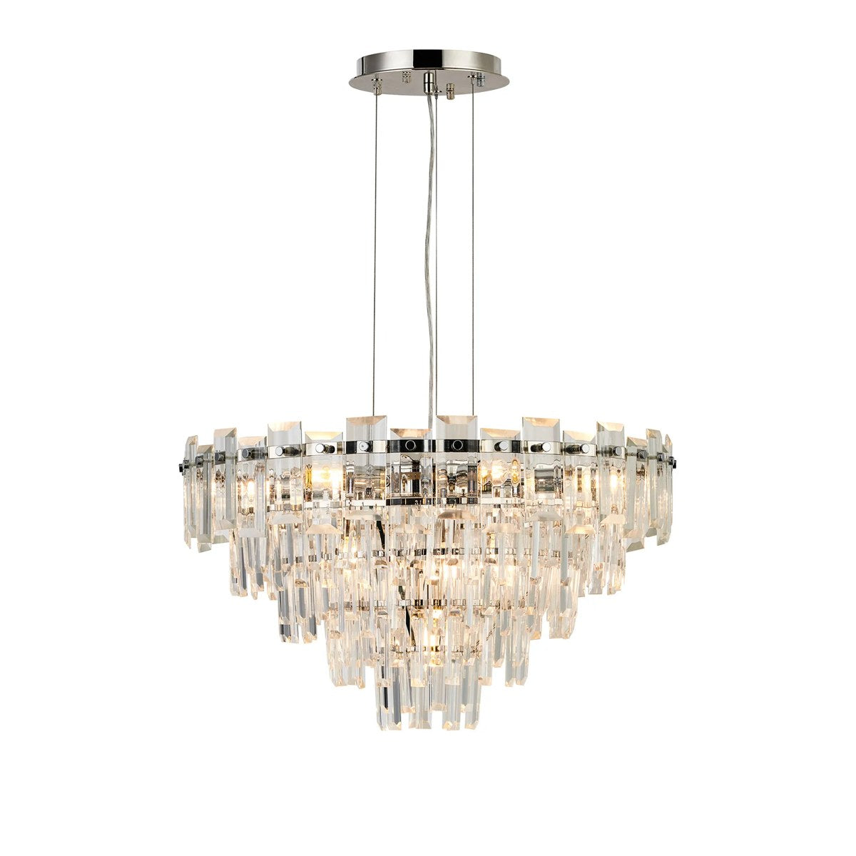 Regent Laure 10 Light 610mm Pendant Light - Polished Nickel / Clear