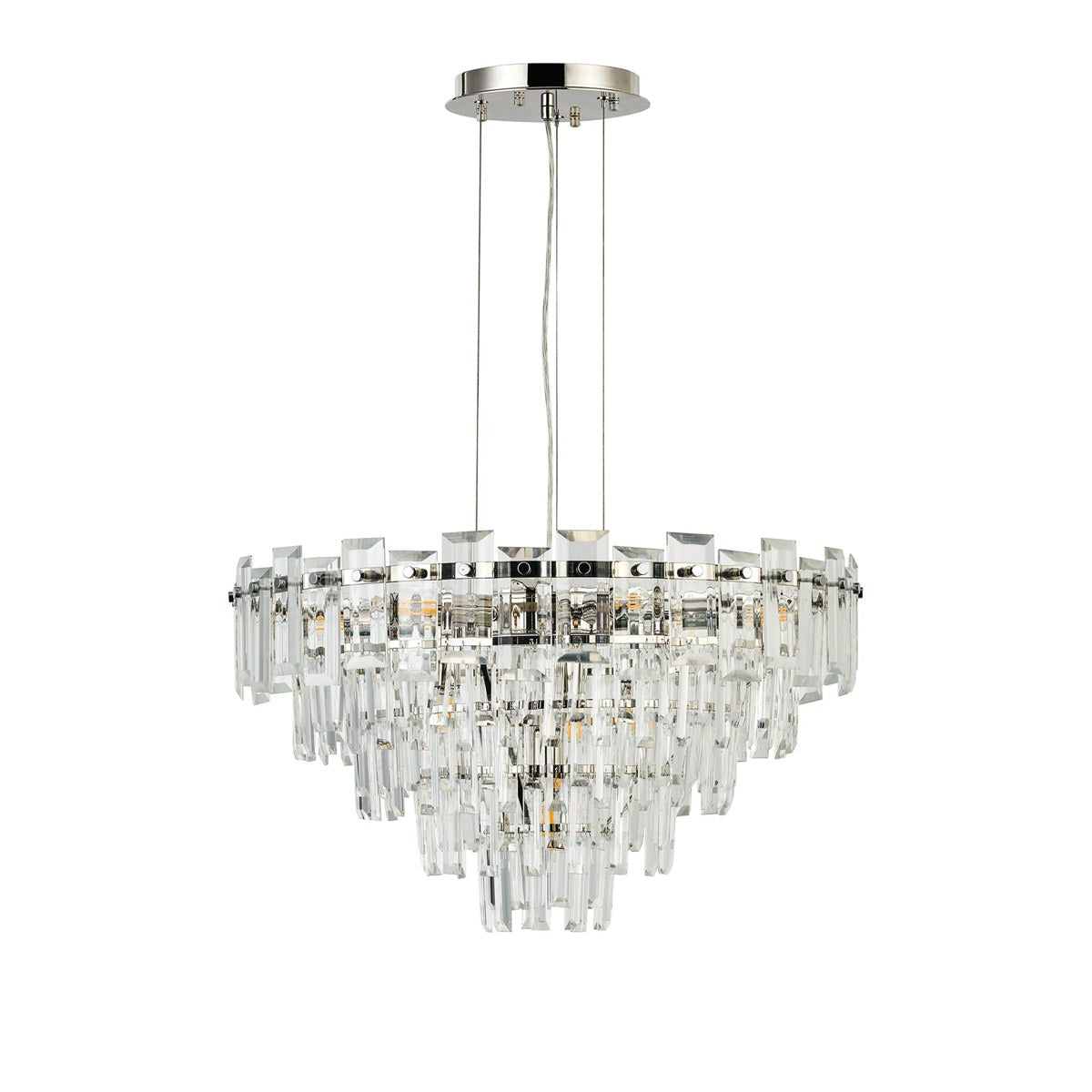 Regent Laure 10 Light 610mm Pendant Light - Polished Nickel / Clear