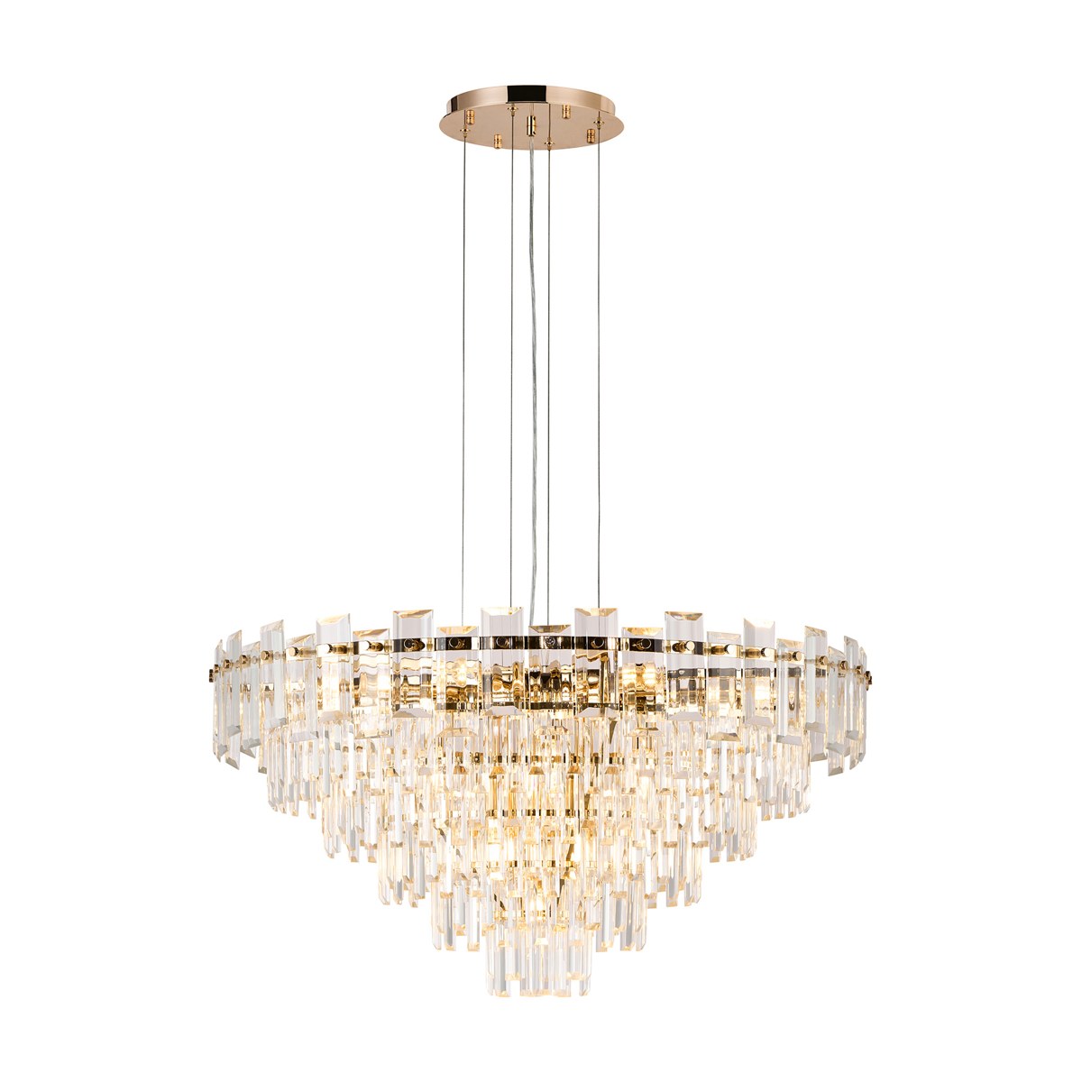 Regent Laure 13 Light 810mm Pendant Light - French Gold / Clear