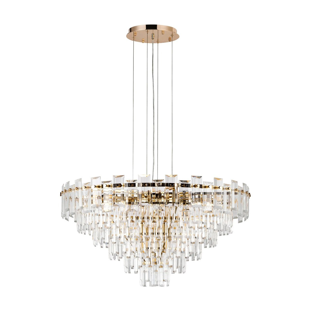 Regent Laure 13 Light 810mm Pendant Light - French Gold / Clear