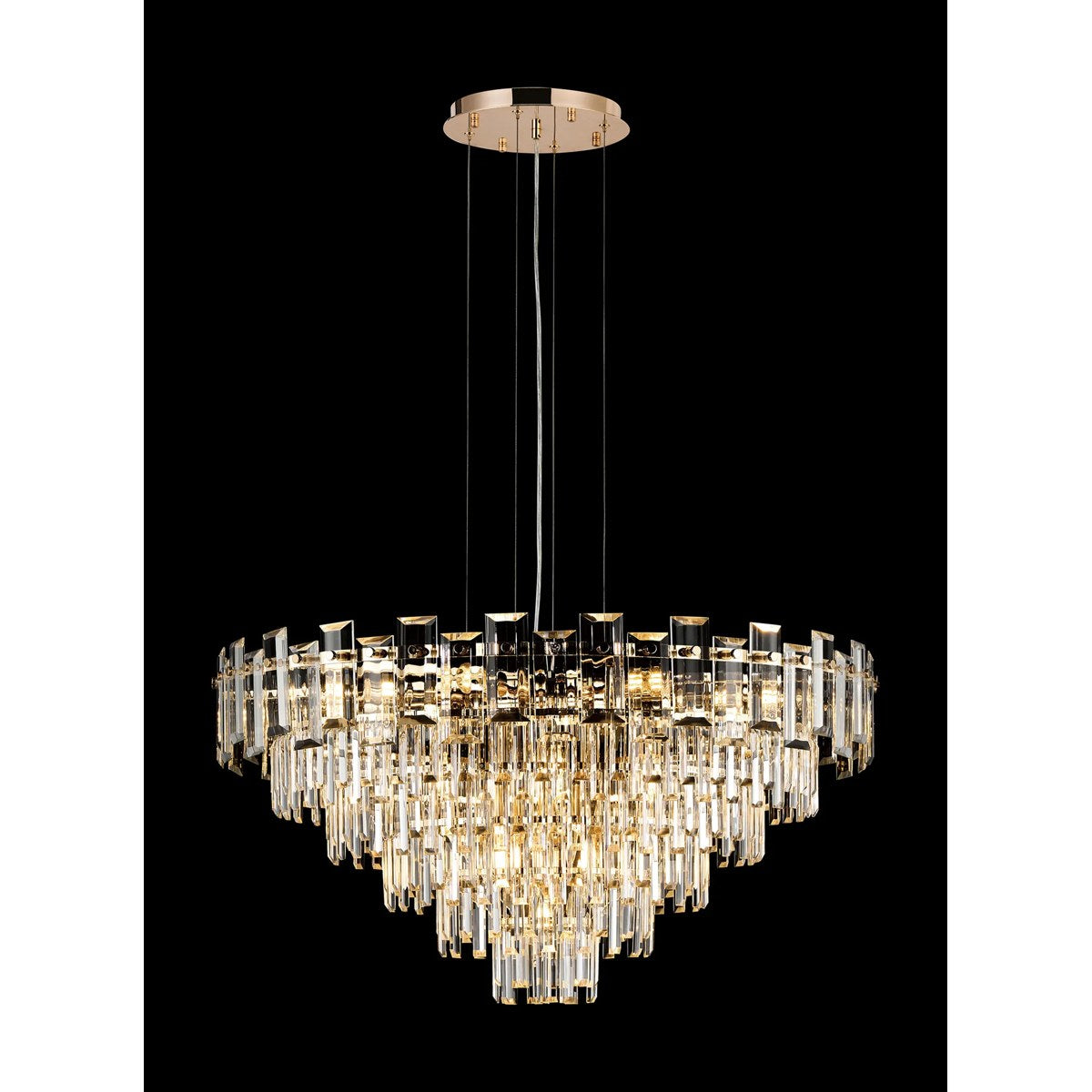 Regent Laure 13 Light 810mm Pendant Light - French Gold / Clear