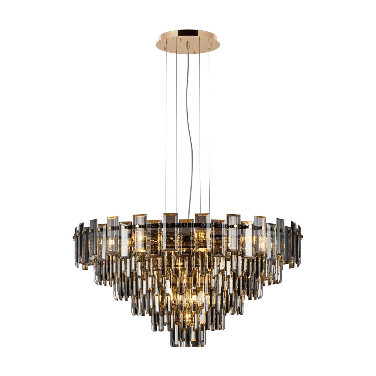 Regent Laure 13 Light 810mm Pendant Light - French Gold / Smoke