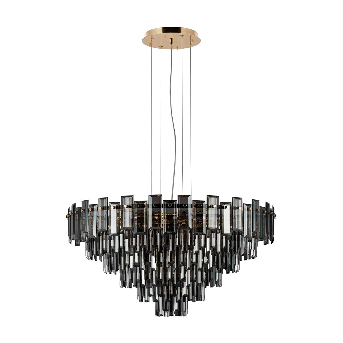 Regent Laure 13 Light 810mm Pendant Light - French Gold / Smoke