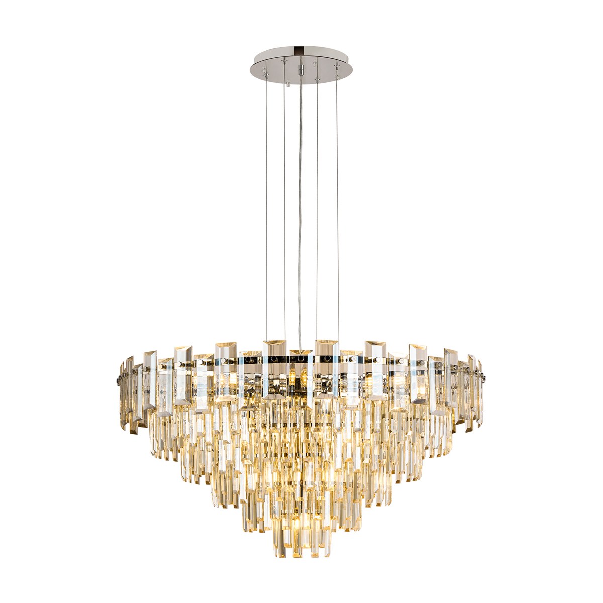 Regent Laure 13 Light 810mm Pendant Light - Polished Nickel / Champagne