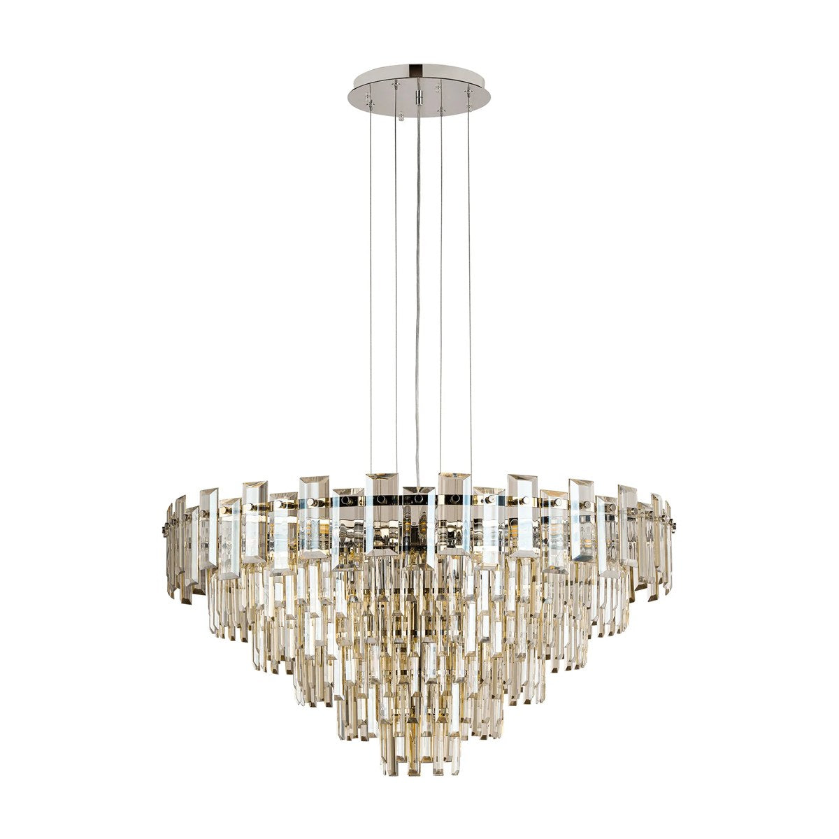Regent Laure 13 Light 810mm Pendant Light - Polished Nickel / Champagne