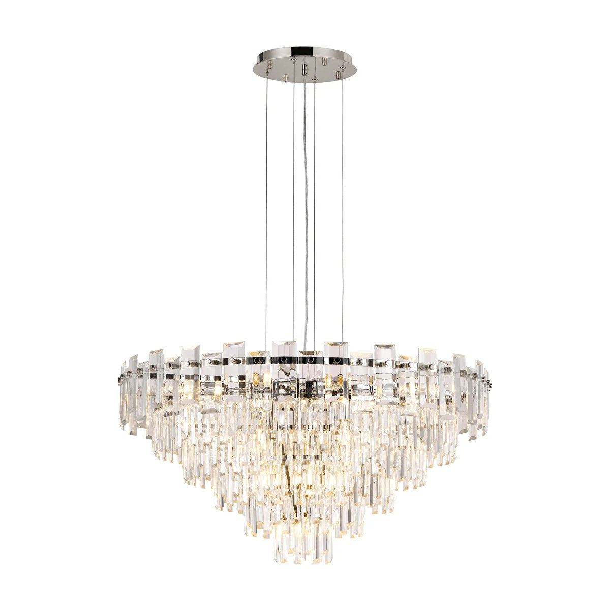 Regent Laure 13 Light 810mm Pendant Light - Polished Nickel / Clear