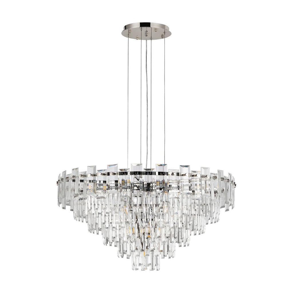 Regent Laure 13 Light 810mm Pendant Light - Polished Nickel / Clear