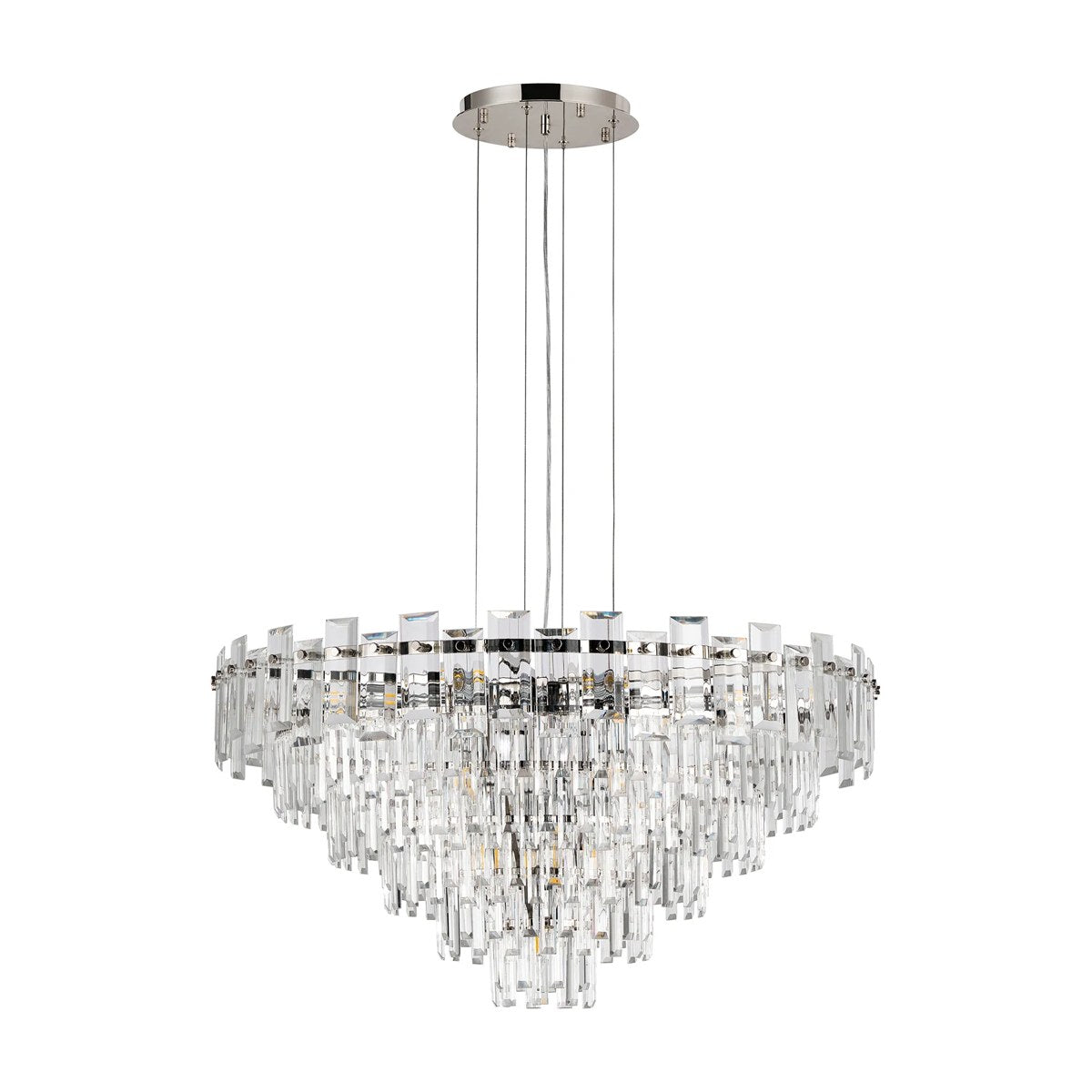 Regent Laure 13 Light 810mm Pendant Light - Polished Nickel / Clear