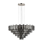 Regent Laure 13 Light 810mm Pendant Light - Polished Nickel / Smoke