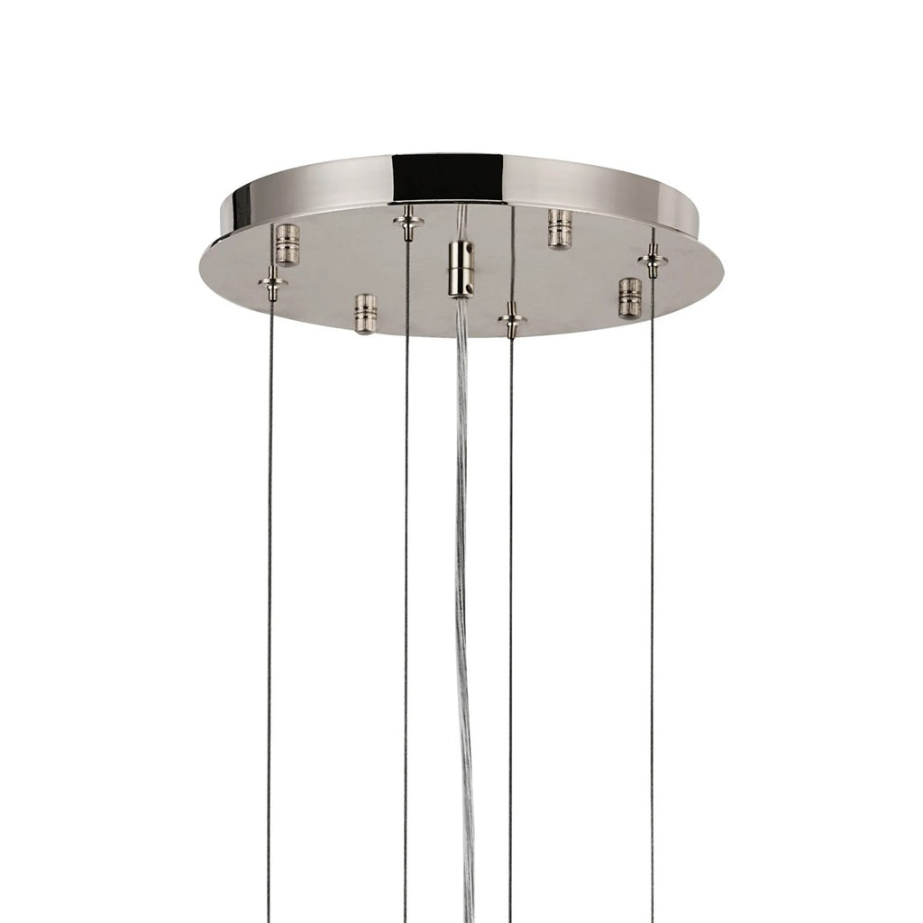 Regent Laure 13 Light 810mm Pendant Light - Polished Nickel / Smoke