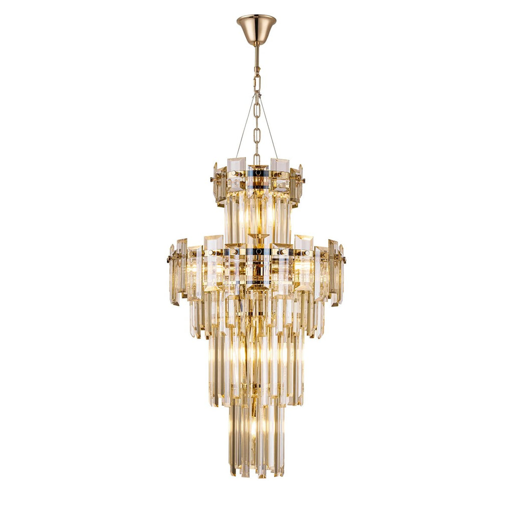 Regent Laure 9 Light Tall Pendant Light 410mm Diameter - French Gold / Champagne