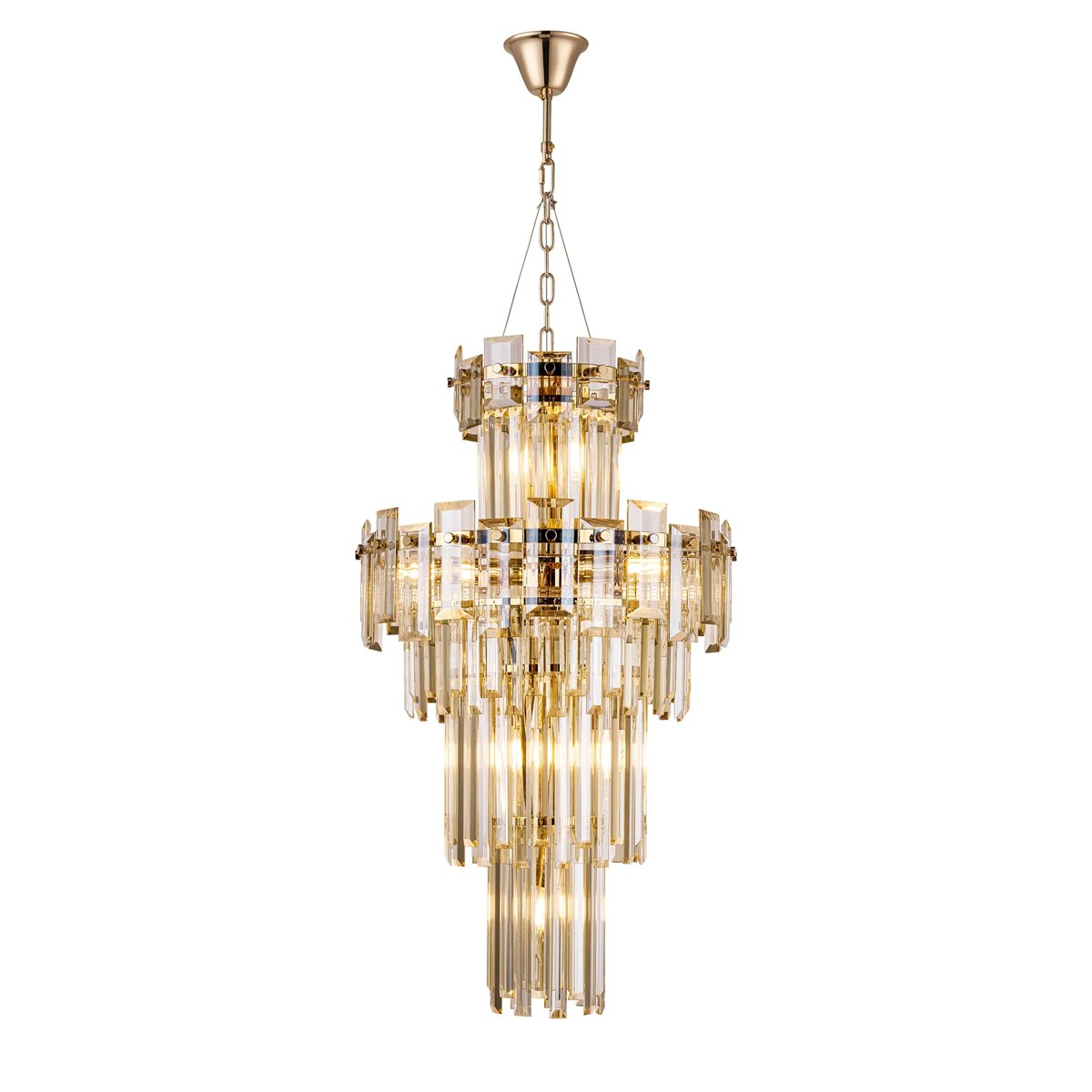 Regent Laure 9 Light Tall Pendant Light 410mm Diameter - French Gold / Champagne