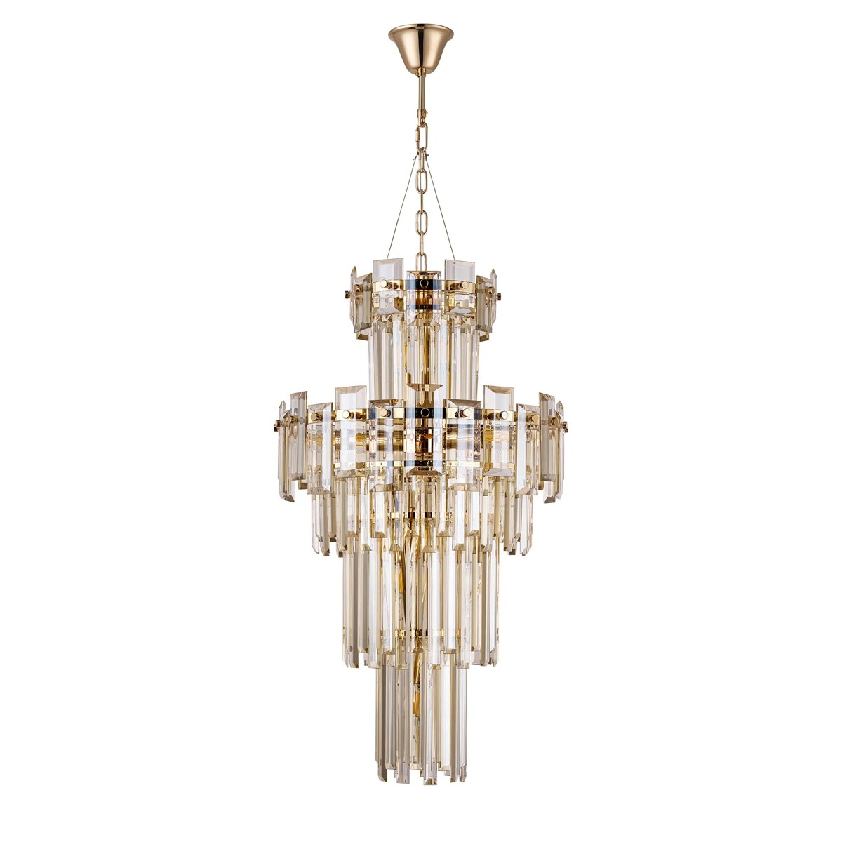 Regent Laure 9 Light Tall Pendant Light 410mm Diameter - French Gold / Champagne