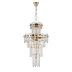 Regent Laure 9 Light Tall Pendant Light 410mm Diameter - French Gold / Clear
