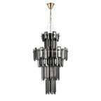 Regent Laure 9 Light Tall Pendant Light 410mm Diameter - French Gold / Smoke