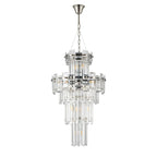 Regent Laure 9 Light Tall Pendant Light 410mm Diameter - Polished Nickel / Clear